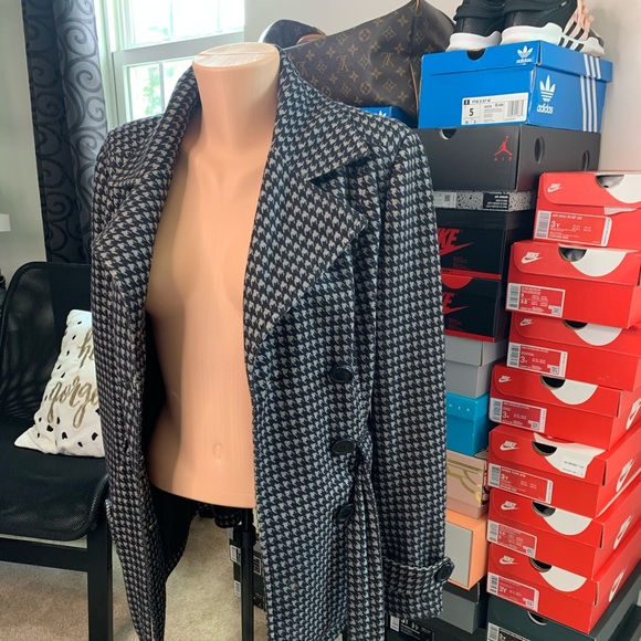 Jou jou Grey & black long pea coat - Picture 1 of 4